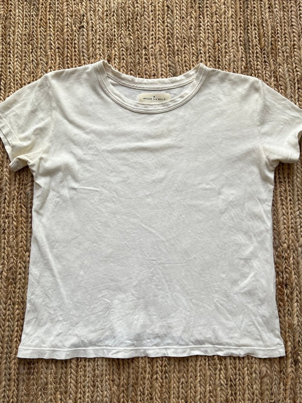 imogene + willie Drop Cotton Tee Shirt Natural Ivory off White XS/S